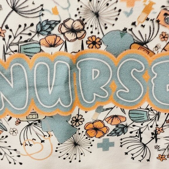 Nurse Floral Canvas Tote Bag - Picture 4 of 5
